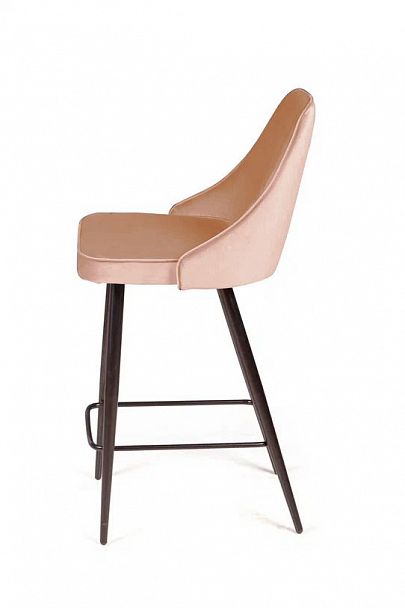 Стул полубарный Oliver, бархат бежевый 5/ чёрный конус - Вид 3