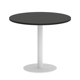 Home Office Стол круглый VR.SP-5-90.1 Суар тёмный/Белый металл 900*900*750 - Фото предпросмотра
