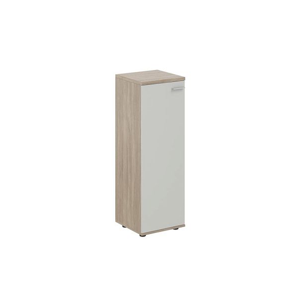 Шкаф средний 400х400х1200, 1 дв., з.ст HDF, левый / корпус: дуб темный; фасад: серый бархат Сигма / Sigma - Вид 1