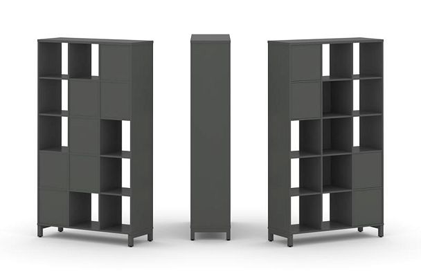 Стайл Проджект Набор стеллажа 1 сторон., 5 яр. SN.NS-531 Антрацит/Металл Антрацит 1121*400*1982 - Вид 1