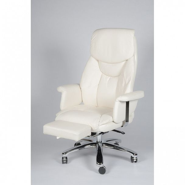 Кресло Парламент / (ivory) сталь + хром /слоновая кость кожа - Вид 6