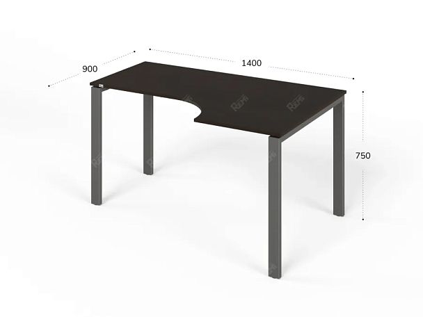 ЛАЙТ / LIGHT RLG016-12x9R Угловой стол 140x90x75 Венге - Вид 2