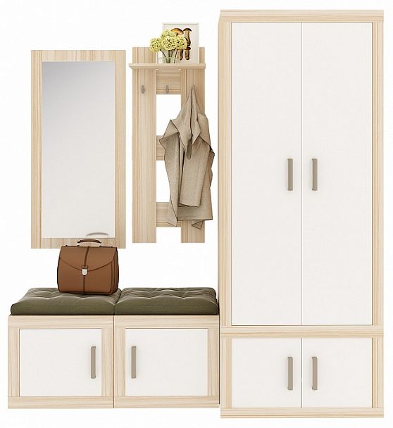 Стенка для прихожей Toivo ТОЙ-ПР 1 Карамель/Белый - Вид 1