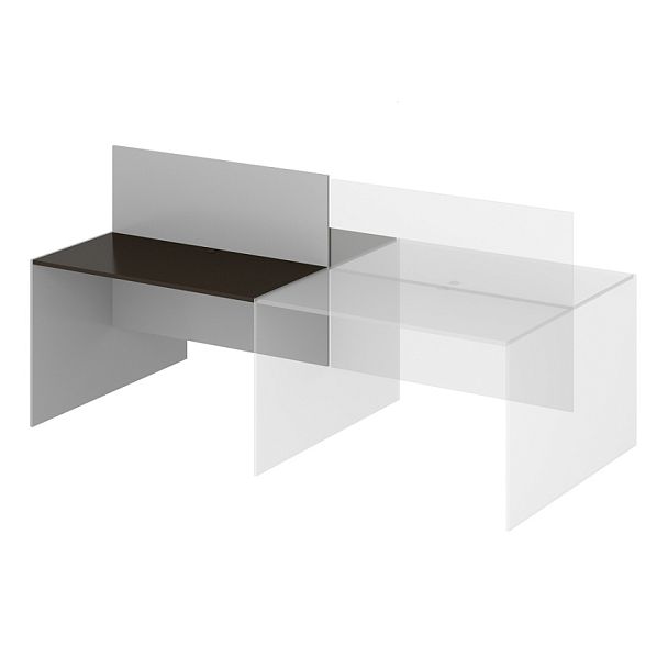 Стол дополнительный двойной с низкой боковиной "Система-M"  ПК-ССМ-СТ2Д138Х120НЭР/Д-В2-939 дуб ферраре - Вид 1