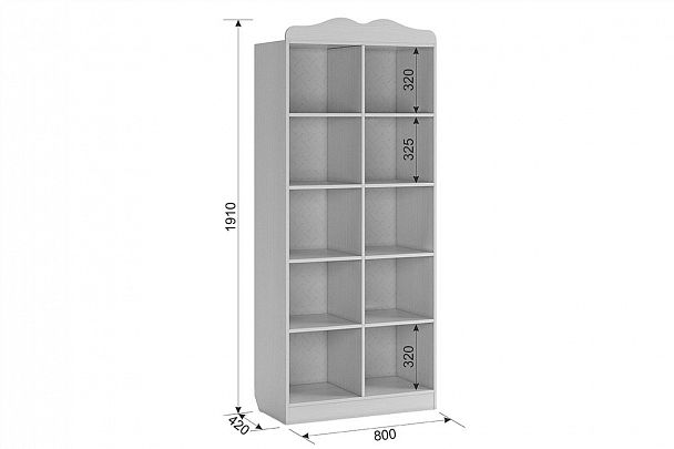 Фэнтези Стеллаж MDF-03.1747 белый рамух - Вид 4