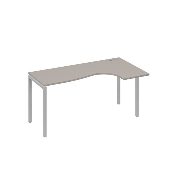 Стол эргономичный правый "Классика" на металлокаркасе DUE A4 А4 Б2 036 БП мокко премиум / металлокаркас серый - Вид 1