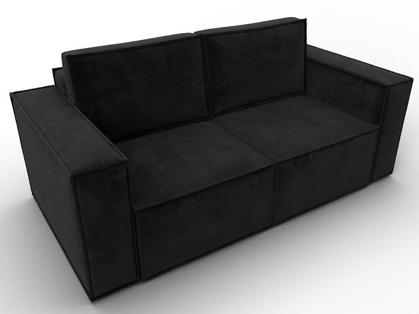 Диван прямой Куба мини Велюр черный - Вид 6