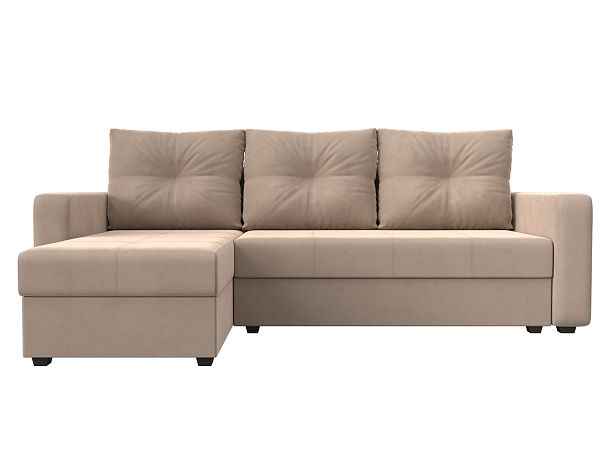 Диван угловой Ливерпуль Лайт левый угол Велюр бежевый - Вид 2