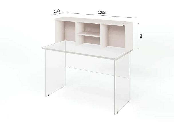 ЛАЙТ / LIGHT RLG062 Настольная полка 120x28x39 Дуб Молочный - Вид 2