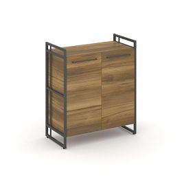 Rift Шкаф 2 ниши широкий RF.SS-21 Сандал Янтарный/Металл Антрацит 798*396*924 - Фото предпросмотра