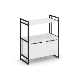 Rift Шкаф 2 ниши широкий RF.SS-22 Белый Бриллиант/Металл Черный 798*396*924 - Фото предпросмотра