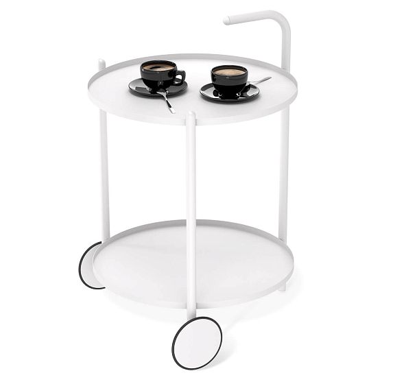 Сервировочный столик Sheffilton SHT-CT60 белый муар/белый - Вид 2