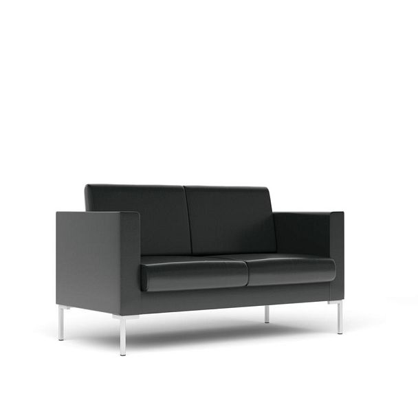 Диван 2-местный Берлин Бр. 004.01 экокожа черная CN1114 - Вид 1
