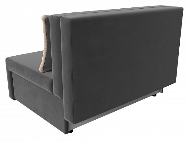 Диван прямой Лагуна (полностью велюр серый, кант велюр бежевый) - Вид 6