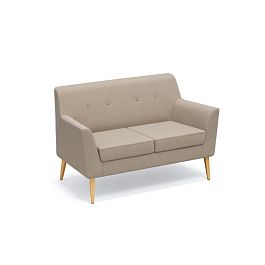 Диван 2-местный Киото Кт/2 ткань бежевая AU02/опоры лак - Фото предпросмотра