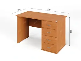 UNITY РС06-12 R Вишня Стол однотумбовый Правый 1200х600х750 - Фото предпросмотра