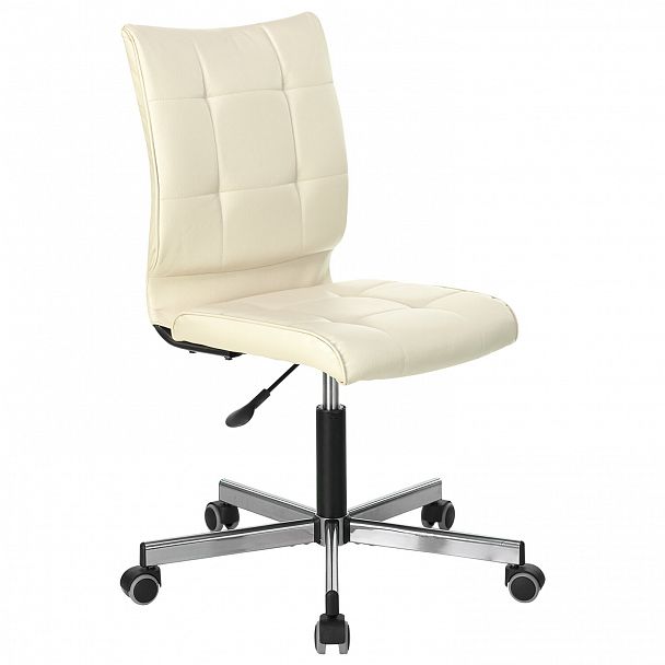 Кресло BRABIX "Stream MG-314", без подлокотников, пятилучие серебристое, экокожа, бежевое, 532078 - Вид 2