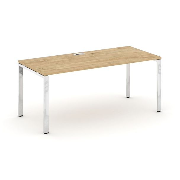 Style Project Direct Lux Стол письменный M-SN-6P.SR-025.M Тиквуд Светлый/Нержавеющая Сталь/Хром 1780*800*750 - Вид 1