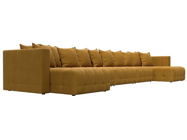 Диван П-образный Лига-052 НПБ МегаЛонг Велюр желтый - Вид 3