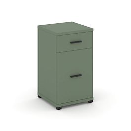 Concept Тумба опорная/приставная 1 ящ.+1 распаш. фасад CN.TUO-005 B Кобо/Металл Черный 420*420*750 - Фото предпросмотра