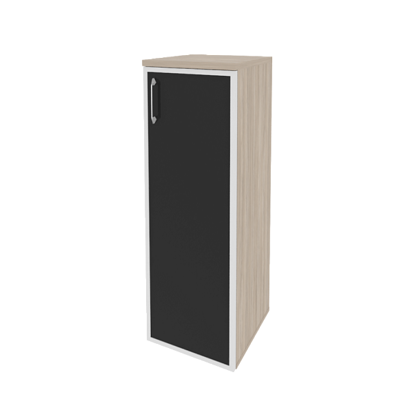 Onix Шкаф средний узкий правый O.SU-2.4 R (R) black Дуб аттик/Стекло black 400*420*1207 - Вид 1