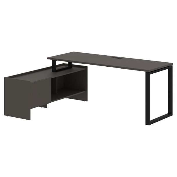 Стол с тумбой EQCT 19614 Мокко/Черный 1960х1400х750 EDIS - Вид 1