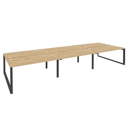Onix Рабочая станция на О-образном м/к O.MO-D.RS-6.4.8 Тиквуд светлый/Антрацит металл 4740*1635*750 - Фото предпросмотра