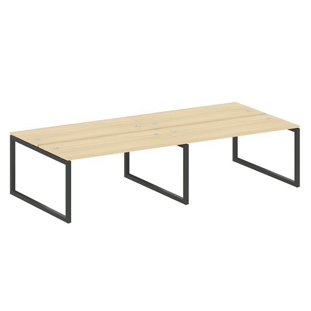 Metal System Quattro Р. ст. на 4 раб. места на О-образном м/к 50БО.СМ-4.4 Акация/Антрацит металл 3200*1475*750 - Вид 1
