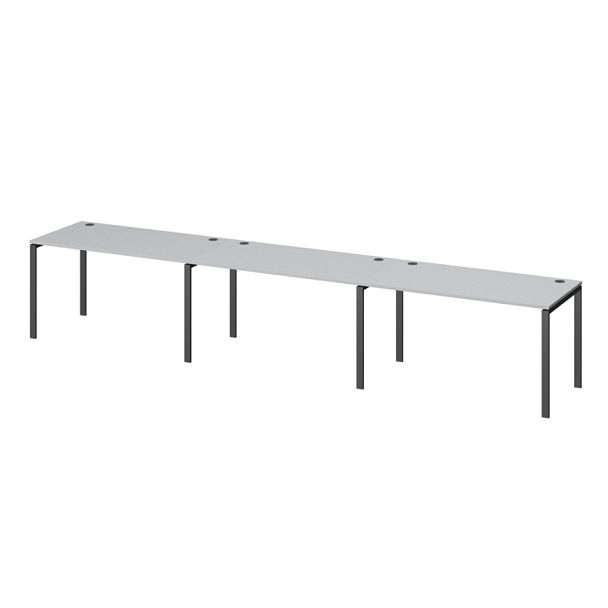 Бенч линейный на 3 рабочих места АМБЛ-005.60-3 Серый/Антрацит 5400x600x760 Арго-М - Вид 1