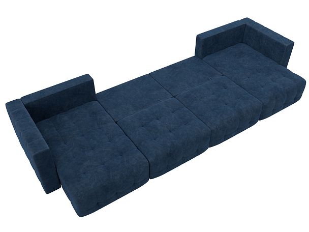 Диван П-образный Лига-052 НПБ Лонг Велюр синий - Вид 9