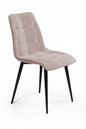 Стул UNO soft, бархат пепельно-серый 25 / чёрный конус - Фото предпросмотра