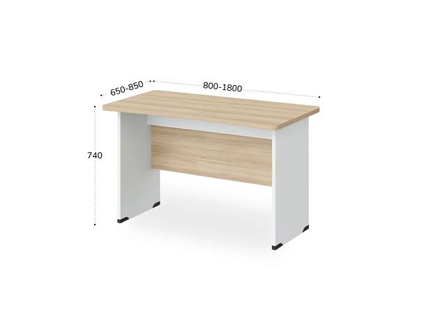 БЕРЛИН / BERLIN Стол прямой с вогнутой столешницей 650 мм 1000х650х740 Акация/Белый - Вид 3