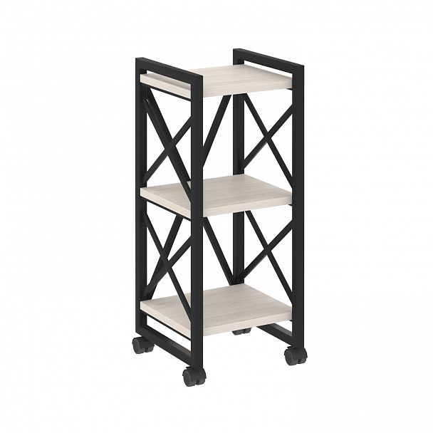 Стеллаж на колесах "Loft" VR.L-MST.K-3.4 денвер светлый/черный - Вид 1
