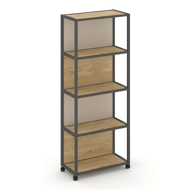 Shelf Mobile Стеллаж 5 уровней 1 секция VR.LT-STK-504.06 Тиквуд Светлый/Металл Антрацит/W-04 600*400*2000 - Вид 2