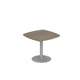 Стол переговорный малый Wing 900х900х750 / цвет: дуб темный, опора серебрянный металлик - Фото предпросмотра