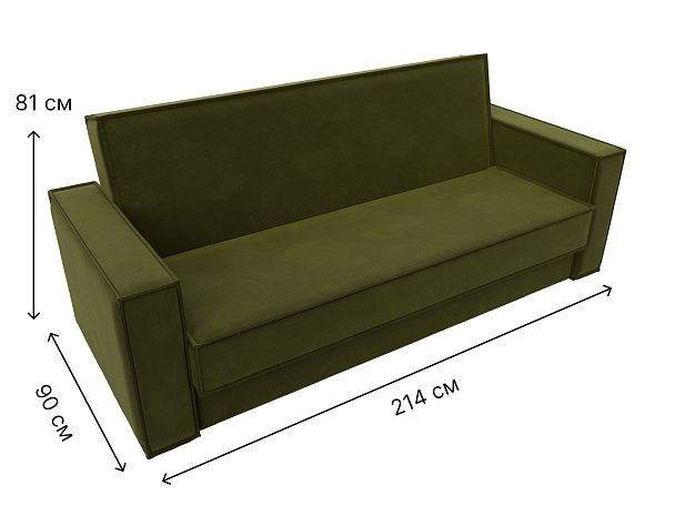 Диван-книжка Куба Микровельвет зеленый - Вид 8