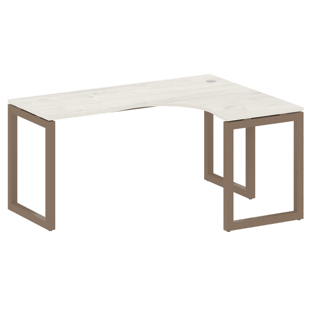 Metal System Quattro Стол криволинейный правый на О-образном м/к 50БО.СА-4 (R) Дуб наварра/Мокко металл 1600*1200*750 - Вид 1