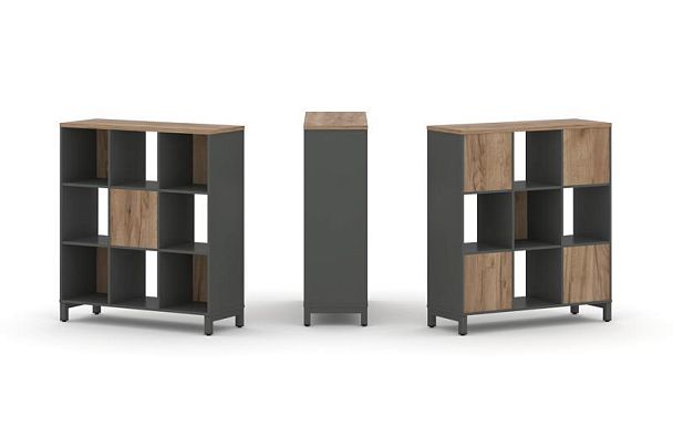 Style Project Набор стеллажа 2-х сторон., 3 яр. SN.NSD-331 Антрацит/Дуб Табак/Металл Антрацит 1121*4 - Вид 1