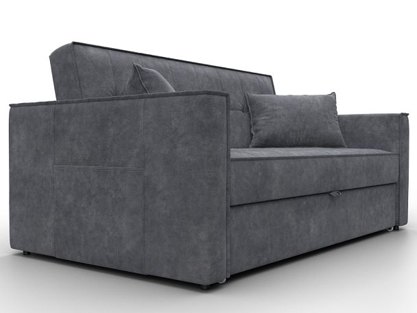 Диван прямой Лига-104 (140) Велюр серый - Вид 3