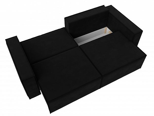 Диван прямой Куба (полностью микровельвет черный) - Вид 8