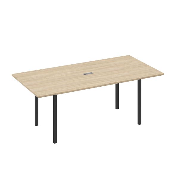 Стол 200 переговорный с металлокаркасом DUE A4 А4 Б2 123 БП дуб скандинавский / металлокаркас антрацит - Вид 1