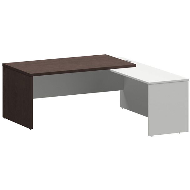 Стол руководителя правый KZP-18R Дуб венге/Белый 1800x2000x750 Кортез - Вид 1