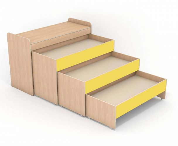 Кровать 3-х ярусная выдвижная с тумбой "715.1" - Вид 4