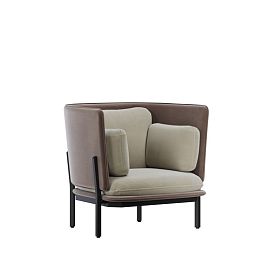 Stato Диван одноместный с низкой спинкой STA-01L Velutto 07/Velutto 36/Металл Черный 970*850*855 - Фото предпросмотра