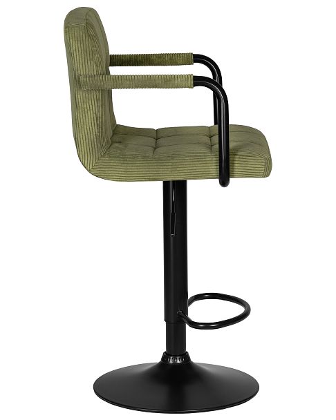 Стул барный DOBRIN KRUGER ARM BLACK (зеленый вельвет (LAR-E2041-7)) - Вид 3