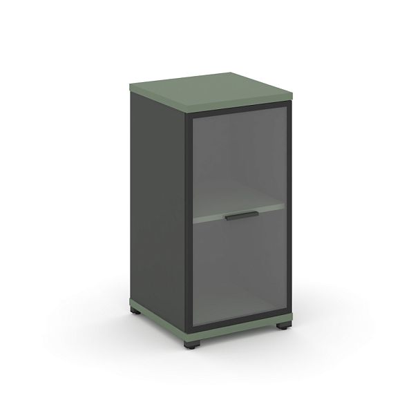 Concept Шкаф 1 узкая секция, 2 ниши CN.STU.E-213 RPB A Кобо/Антрацит/Металл Антрацит/Прозрачный 420*420*818 - Вид 1