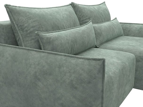 Диван угловой Лига-051 НПБ угол универсальный Велюр зеленый - Вид 4