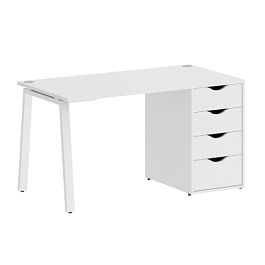 Home Office Стол письменный VR.SP-3-138.4.A Белый бриллиант/Белый металл 1380*720*750 - Фото предпросмотра