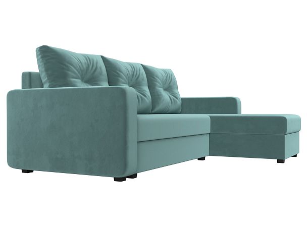 Диван угловой Ливерпуль Лайт правый угол Велюр бирюзовый - Вид 3