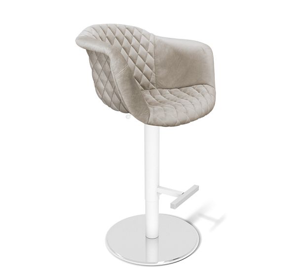 Стул барный Sheffilton SHT-ST31-C4/S128 лунный камень/хром/белый муар - Вид 1